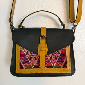Stylish Black and Yellow Crossbody Bag